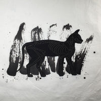 Embroidery Panel: pre-printed Halloween Skeletons - Cat, Rat, Bat, Crow