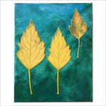Original Artwork: Glory XIV two yellow one small colorful leaf