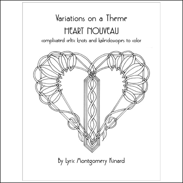 Heart Nouveau Digital Download Coloring Pages