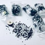 Beautiful Bag of Beads: black and opaque white