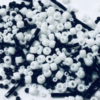 Beautiful Bag of Beads: black and opaque white