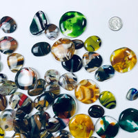 Fused Glass Cabochons: 5 random earth tones