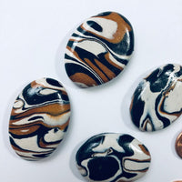 4  Marbled Polymer Clay Cabochons