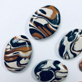 4  Marbled Polymer Clay Cabochons