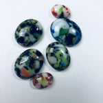 6 Fused Glass Cabochons