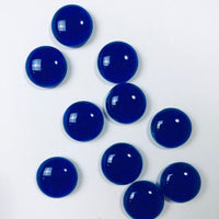 10 Dichroic Glass Cabochons, deep cobalt blue