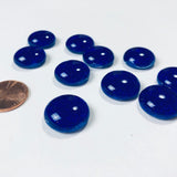 10 Dichroic Glass Cabochons, deep cobalt blue