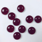 10 Dichroic Glass Cabochons, ruby and subtly sparkly