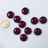 10 Dichroic Glass Cabochons, ruby and subtly sparkly
