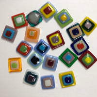 Fused Glass Cabochons, square large