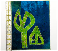 Original Artwork: Abstract Embroidered Blue and Lime