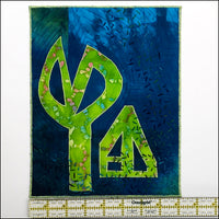 Original Artwork: Abstract Embroidered Blue and Lime