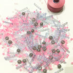 Beautiful Bag of Beads: Grey, Clear, Light Blue, Pink