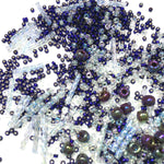 Beautiful Bag of Beads: Clear, deep blue, no thread or needle