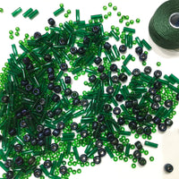 Beautiful Bag of Beads: Navy, Green