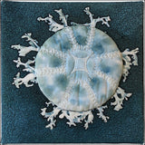 embroidered and stitched textile art jellyfish by lyric kinard